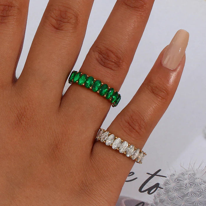 Diamond Simulant Gold Ring