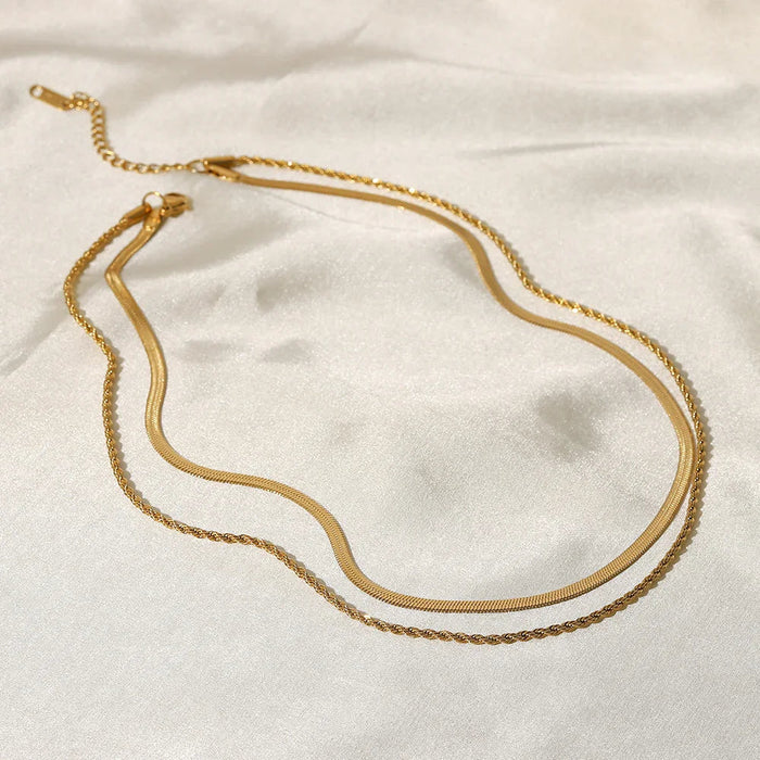 Layered Gold Chain Necklace