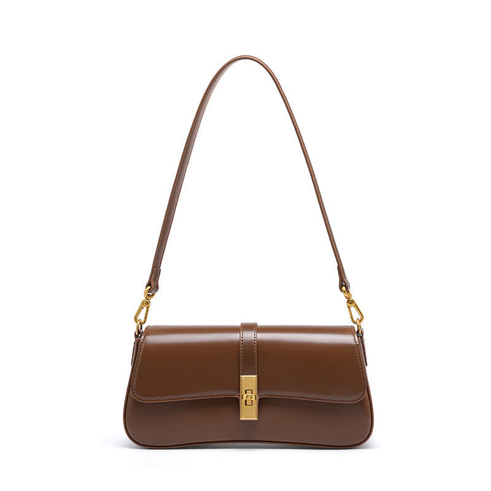 Zenith | Leather Baguette Bag with Detachable Strap-Crossbody Bag-Urban Devyne-Brown-Urban Devyne