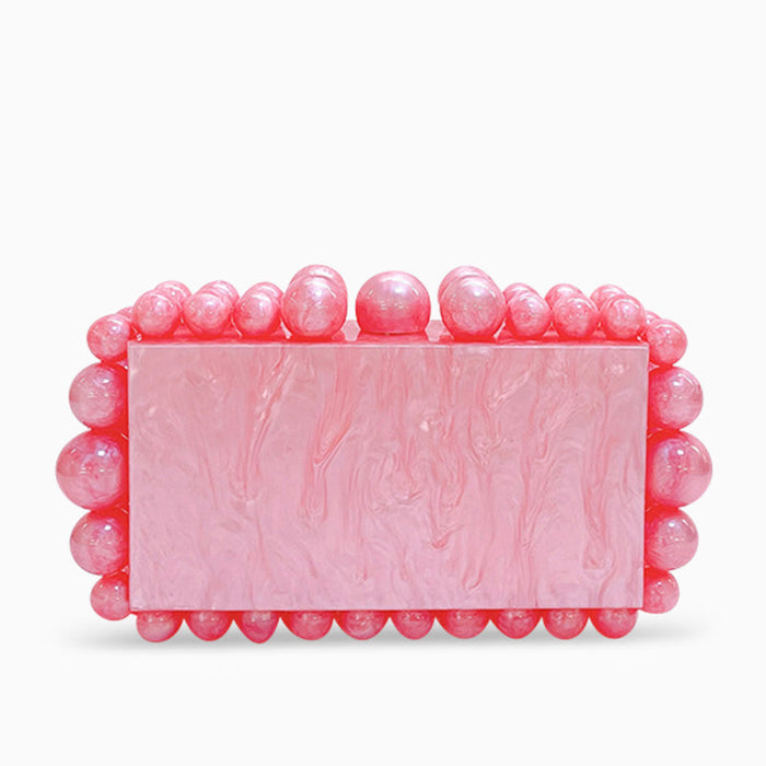 Jenna | Pearl Acrylic Clutch-Clutches-Urban Devyne-Pink-Urban Devyne