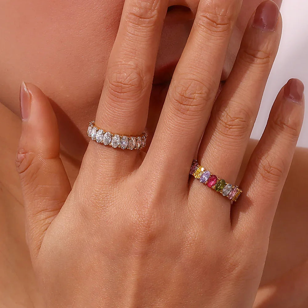 Diamond Simulant Gold Ring