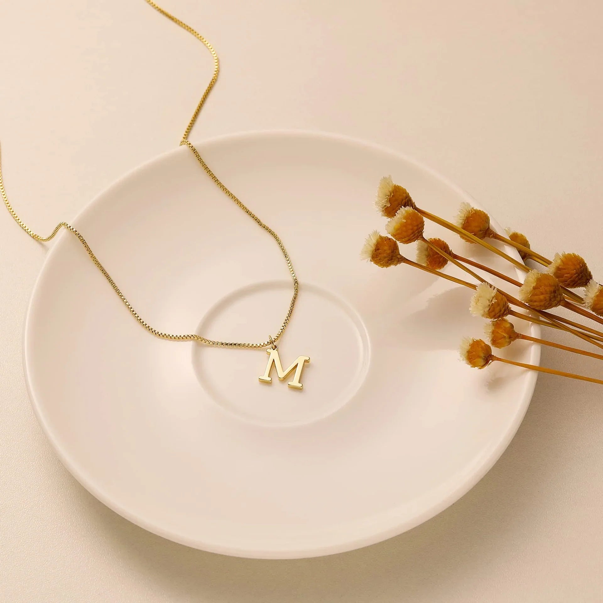 Gold Letter Initial Necklace