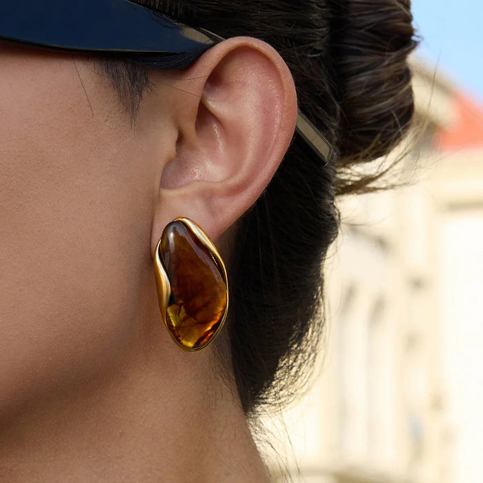 Polished Gemstone Earrings