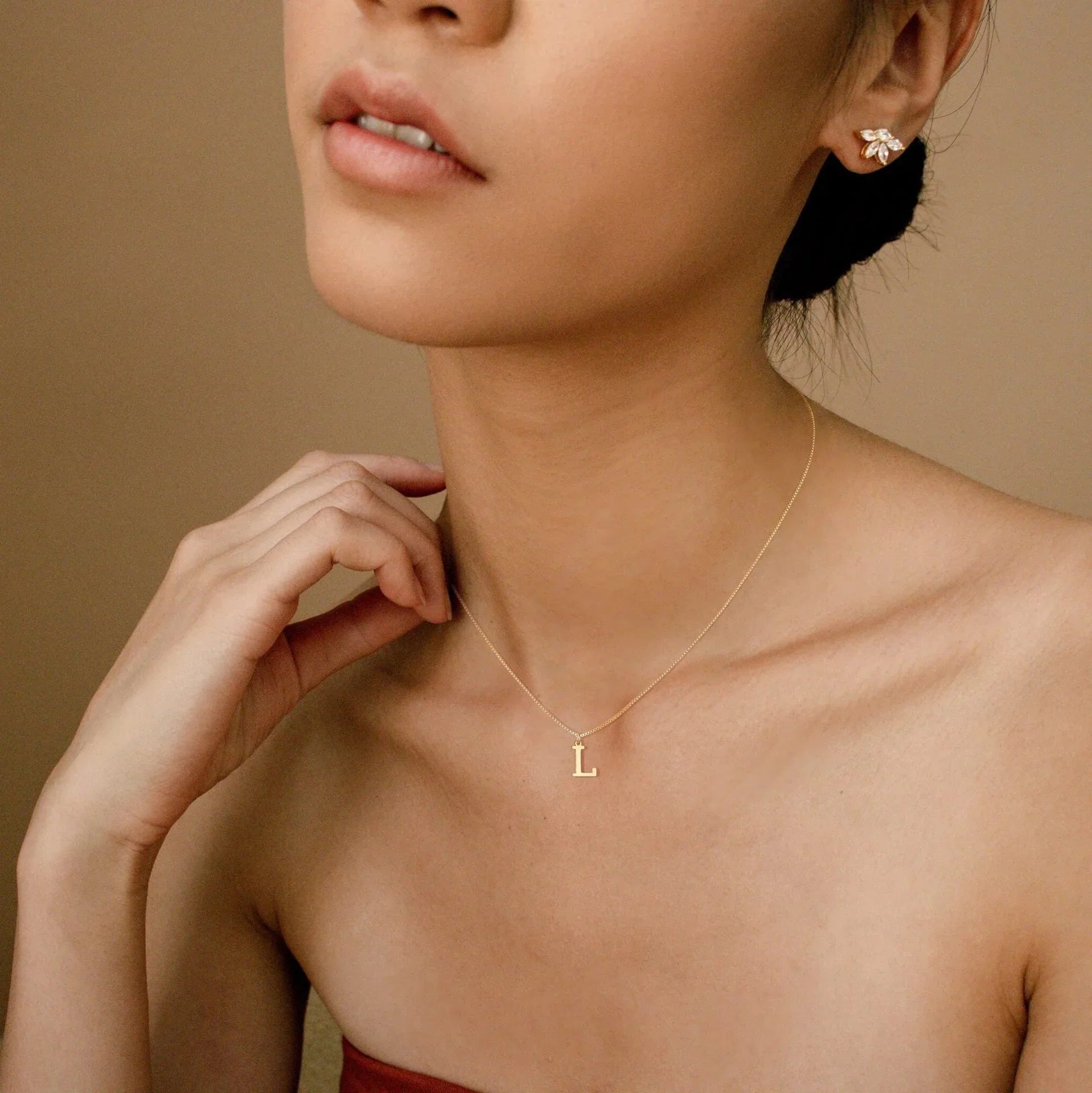 Gold Letter Initial Necklace