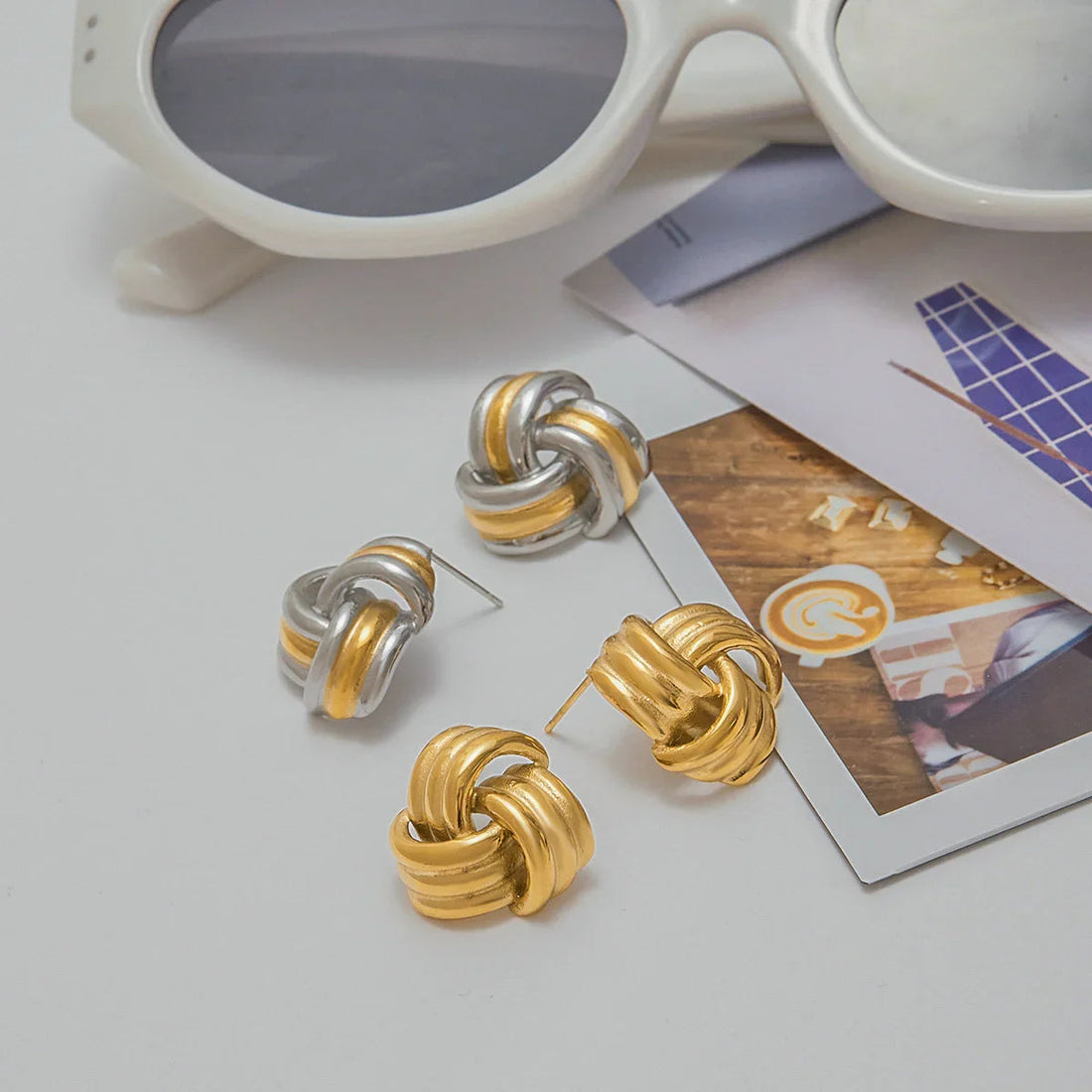 Chunky Gold Knot Earrings