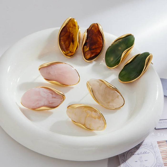 Polished Gemstone Earrings
