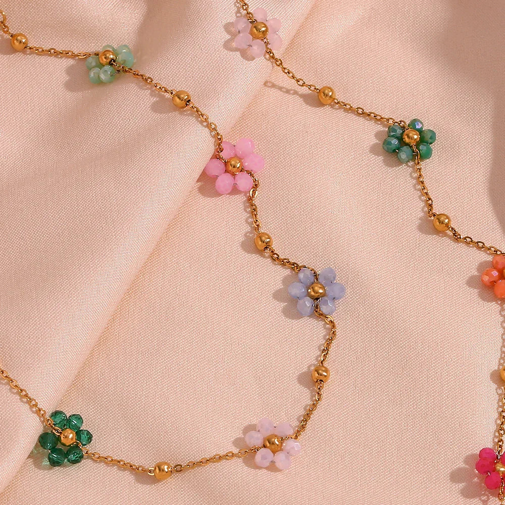 Floral Gold Necklace with Marilyn Design