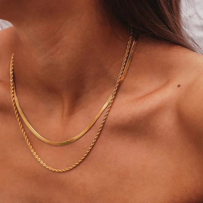 Layered Gold Chain Necklace