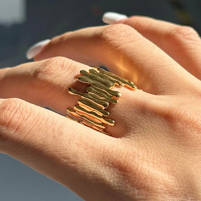 Abstract Gold Ring