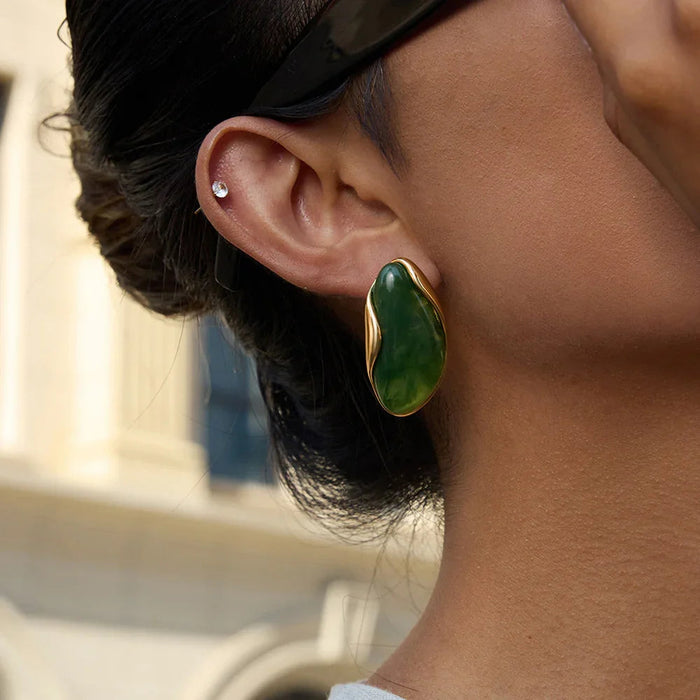 Polished Gemstone Earrings