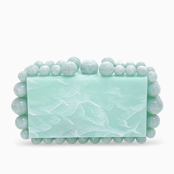 Jenna | Pearl Acrylic Clutch-Clutches-Urban Devyne-Aqua Green-Urban Devyne