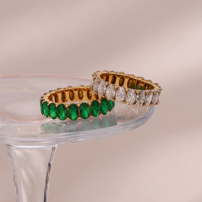 Diamond Simulant Gold Ring