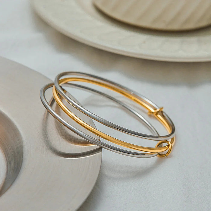 Two Tone Stacked Bracelet