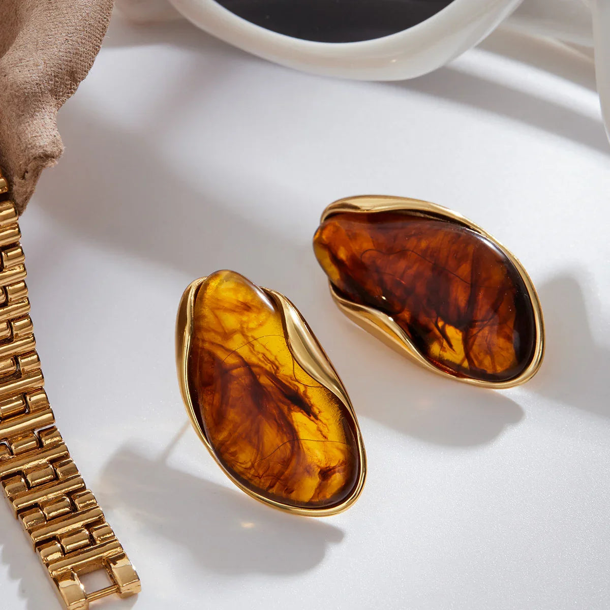 Polished Gemstone Earrings