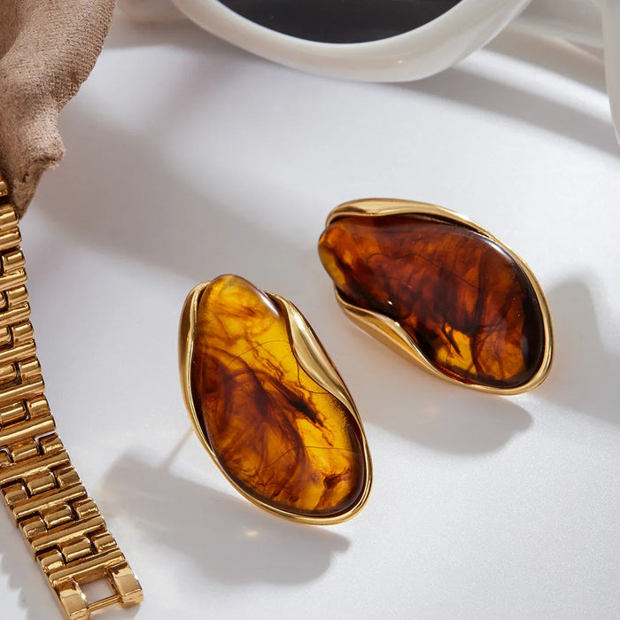 Polished Gemstone Earrings