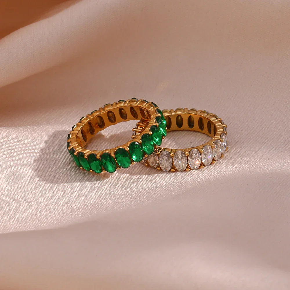Diamond Simulant Gold Ring