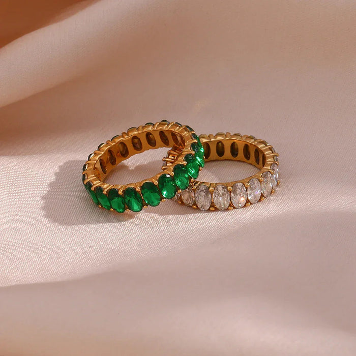 Diamond Simulant Gold Ring