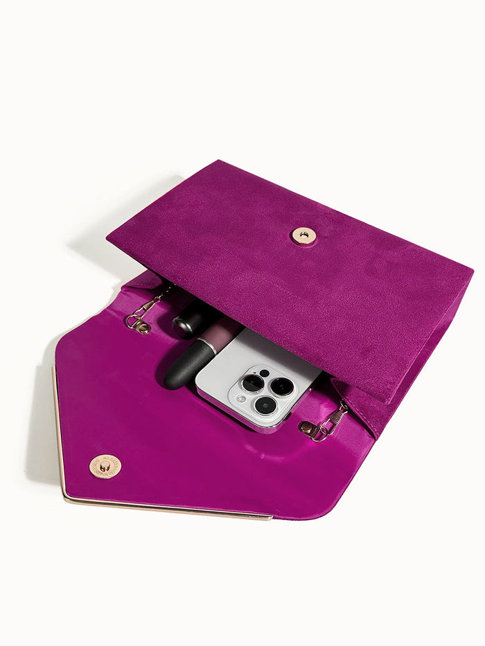 Winnie Suede Velvet Envelope Clutch