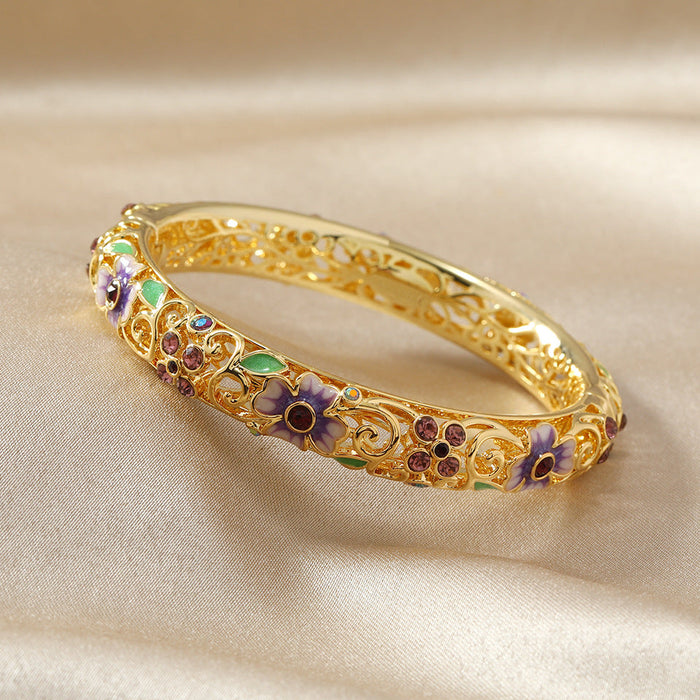 Isobel Diamond Accented Floral Bangles
