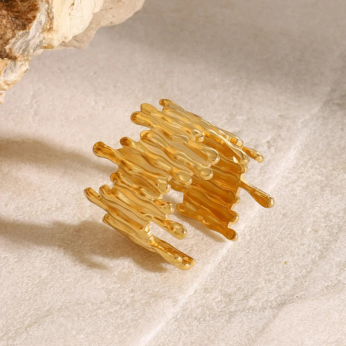 Abstract Gold Ring