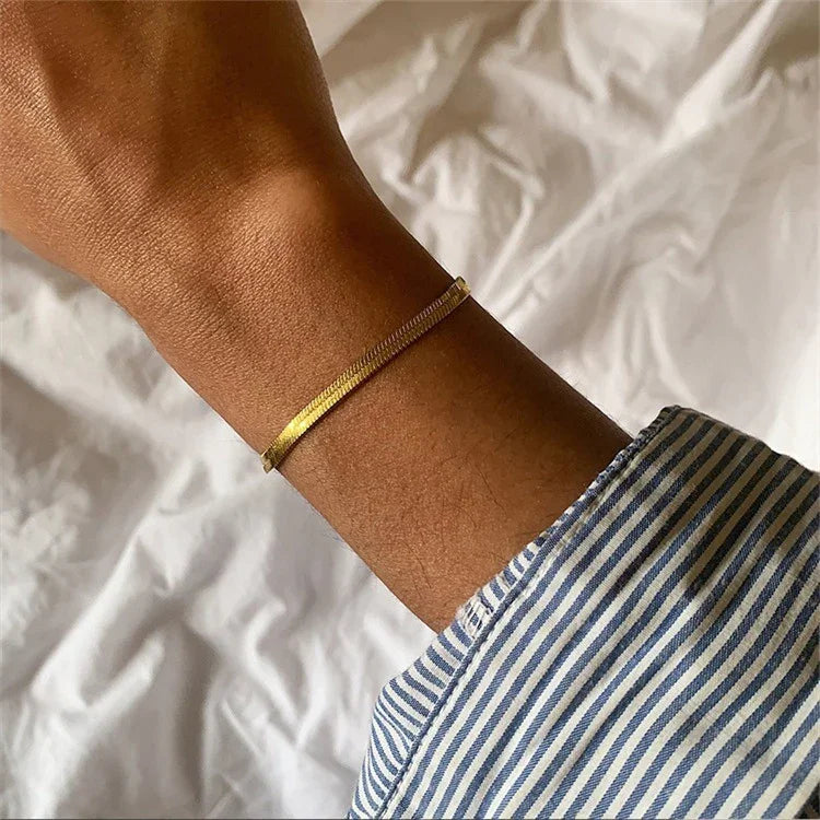 Gold Herringbone Bracelet