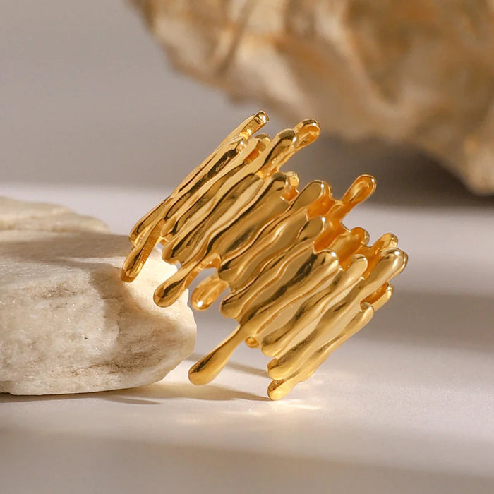 Abstract Gold Ring