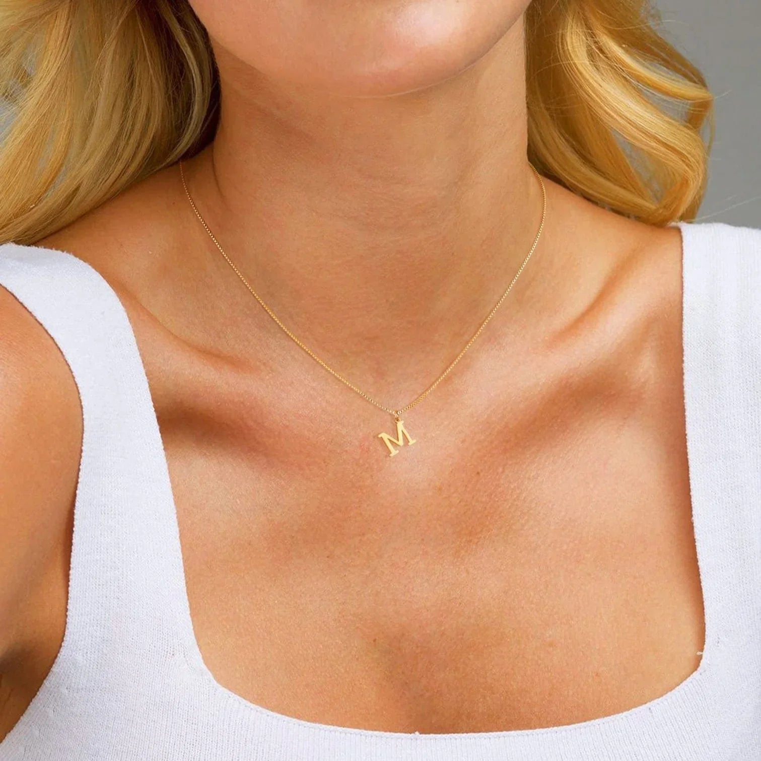 Gold Letter Initial Necklace