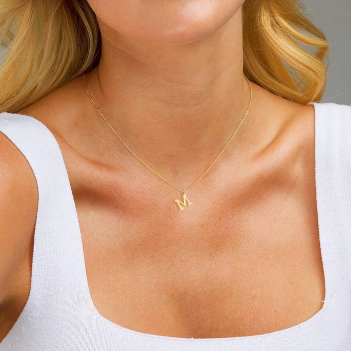 Gold Letter Initial Necklace