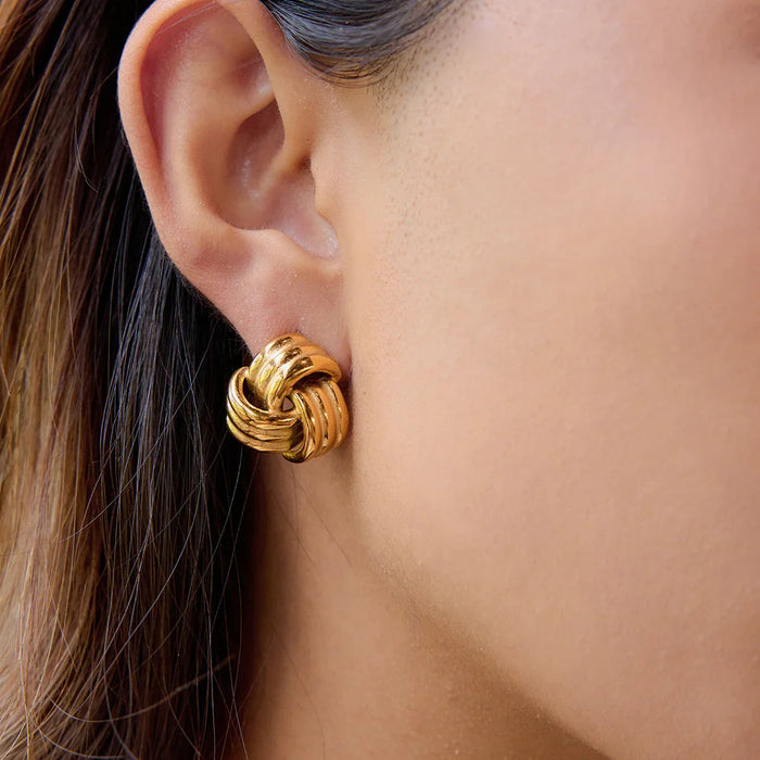 Chunky Gold Knot Earrings