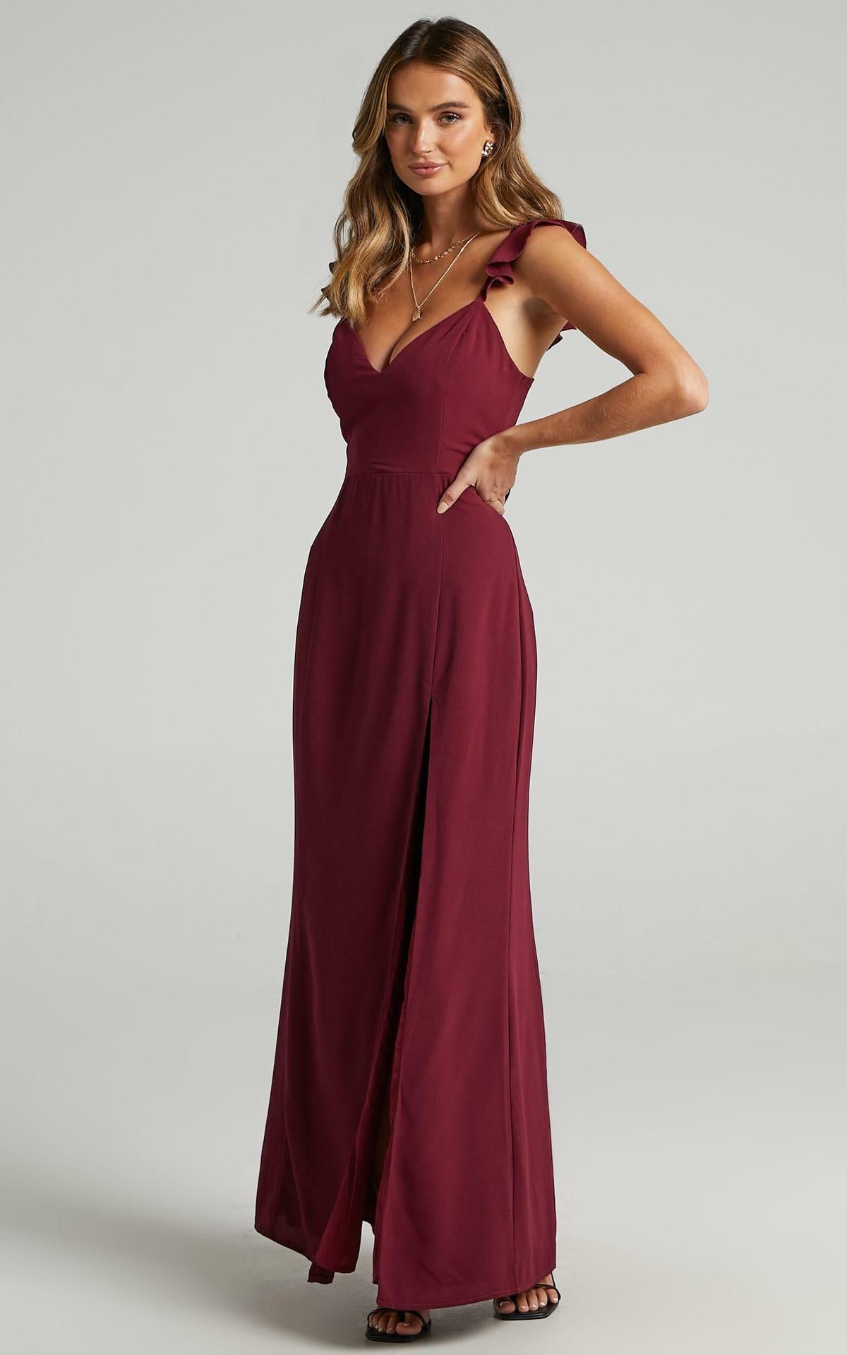Ciela | Ruffle Strap Maxi Dress-Maxi Dresses-Urban Devyne-Red-S-Urban Devyne