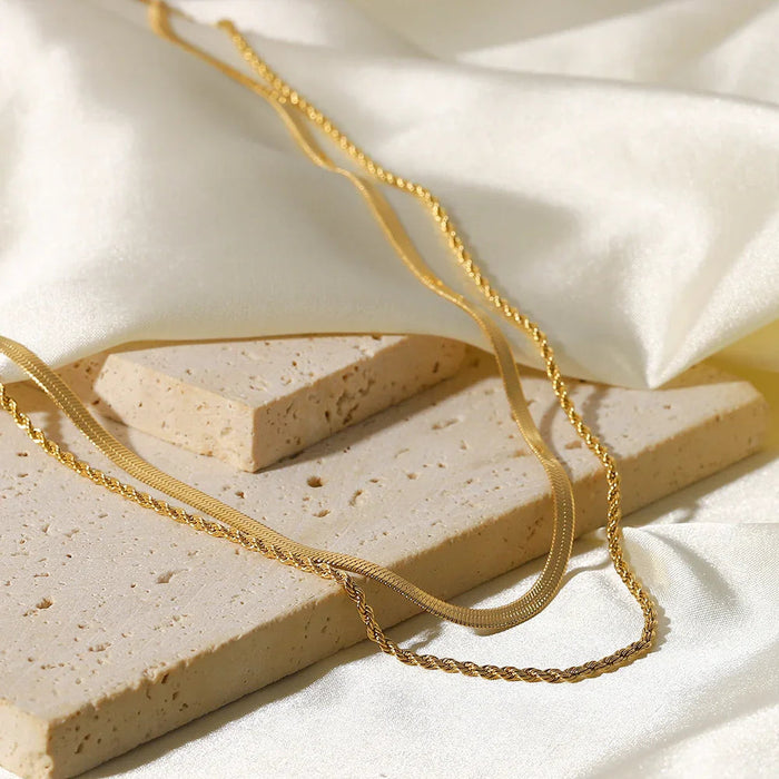 Layered Gold Chain Necklace