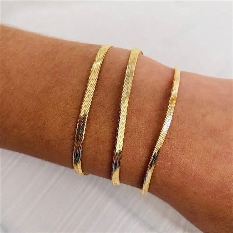 Gold Herringbone Bracelet