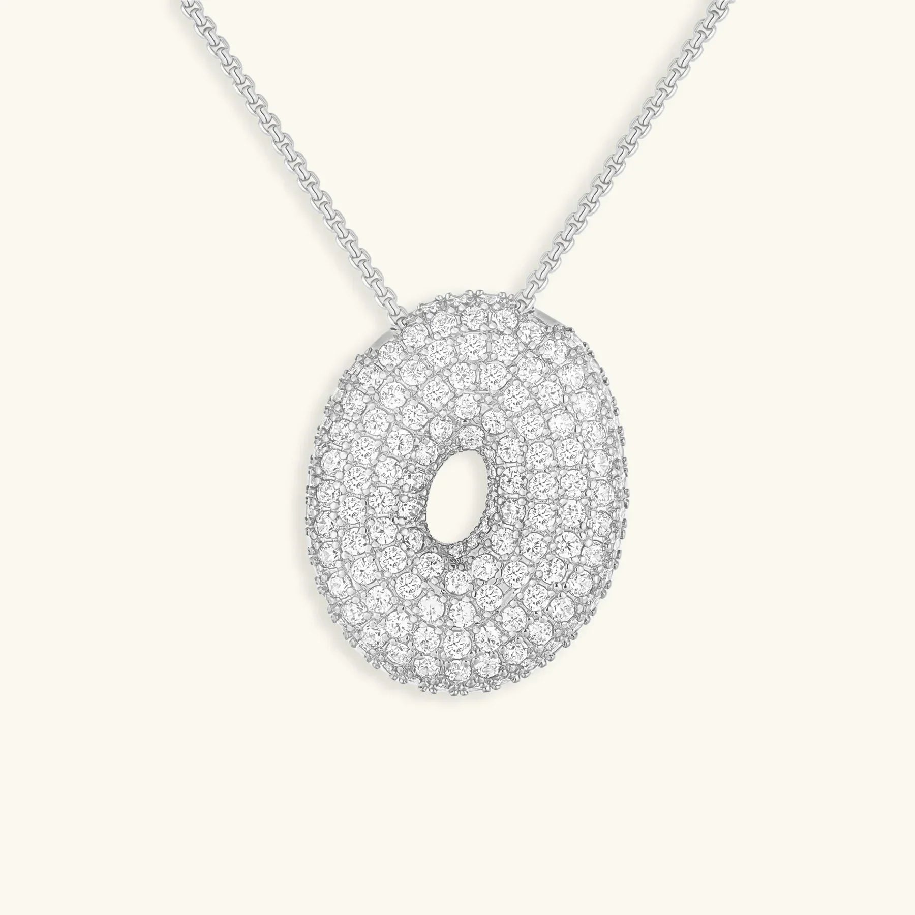 Initial Diamond Necklace with Bubble Design