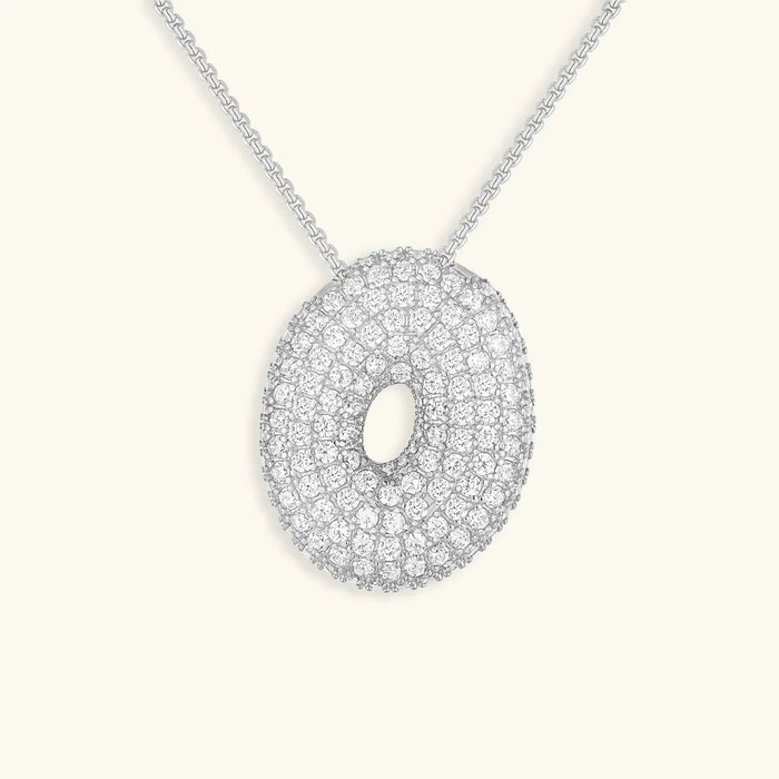 Initial Diamond Necklace with Bubble Design