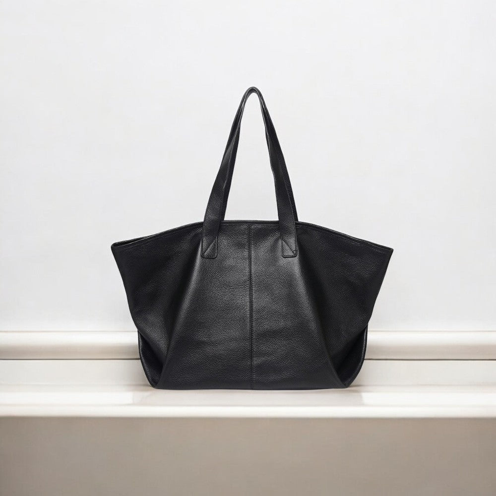 Gemma | Leather Tote Bag-Tote Bag-Urban Devyne-Black-Urban Devyne