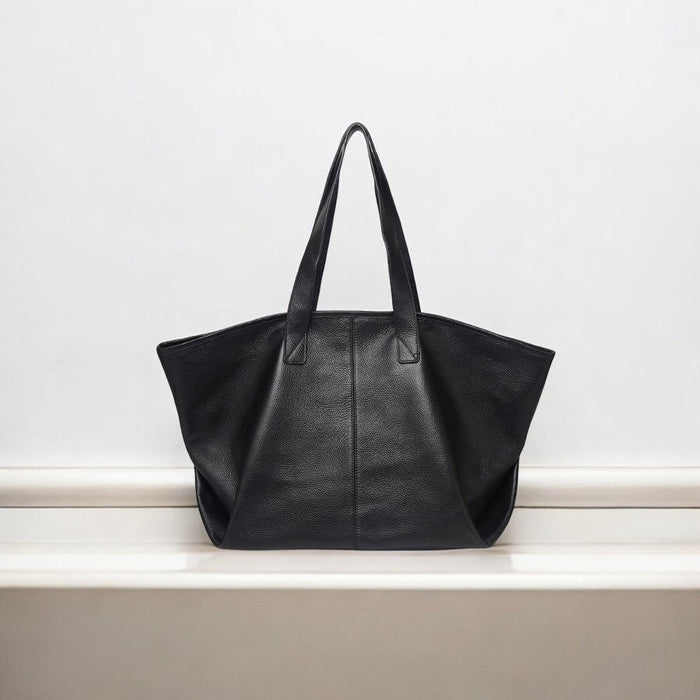 Gemma | Leather Tote Bag-Tote Bag-Urban Devyne-Black-Urban Devyne