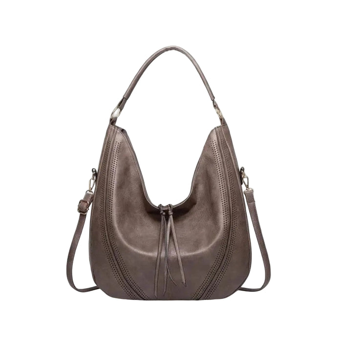 Eden | Vintage Vegan Leather Hobo Bag-Shoulder Bag-Urban Devyne-Ash Grey-Urban Devyne