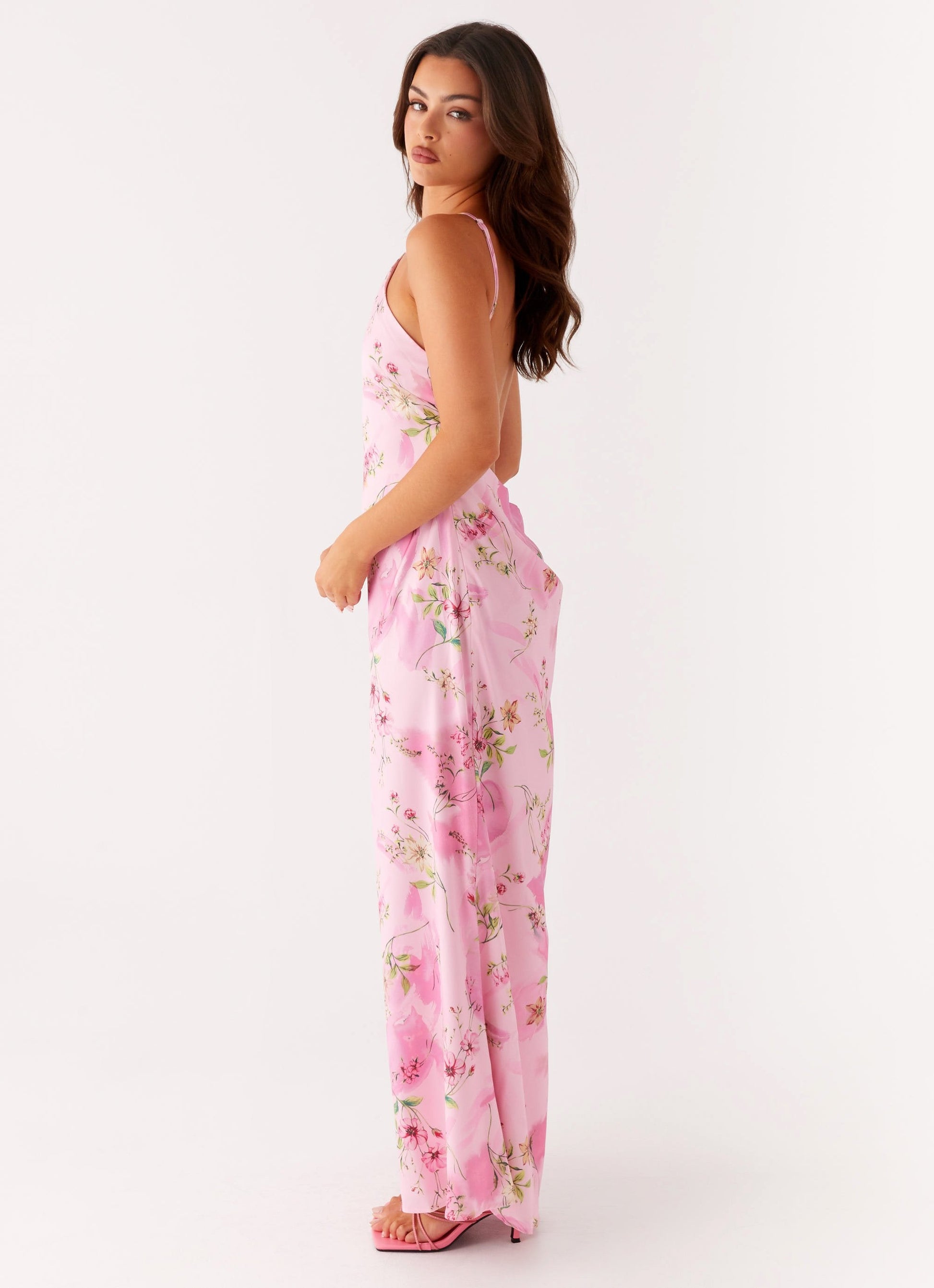 Rhea | Floral Chiffon Maxi Dress-Dresses-Urban Devyne-Urban Devyne