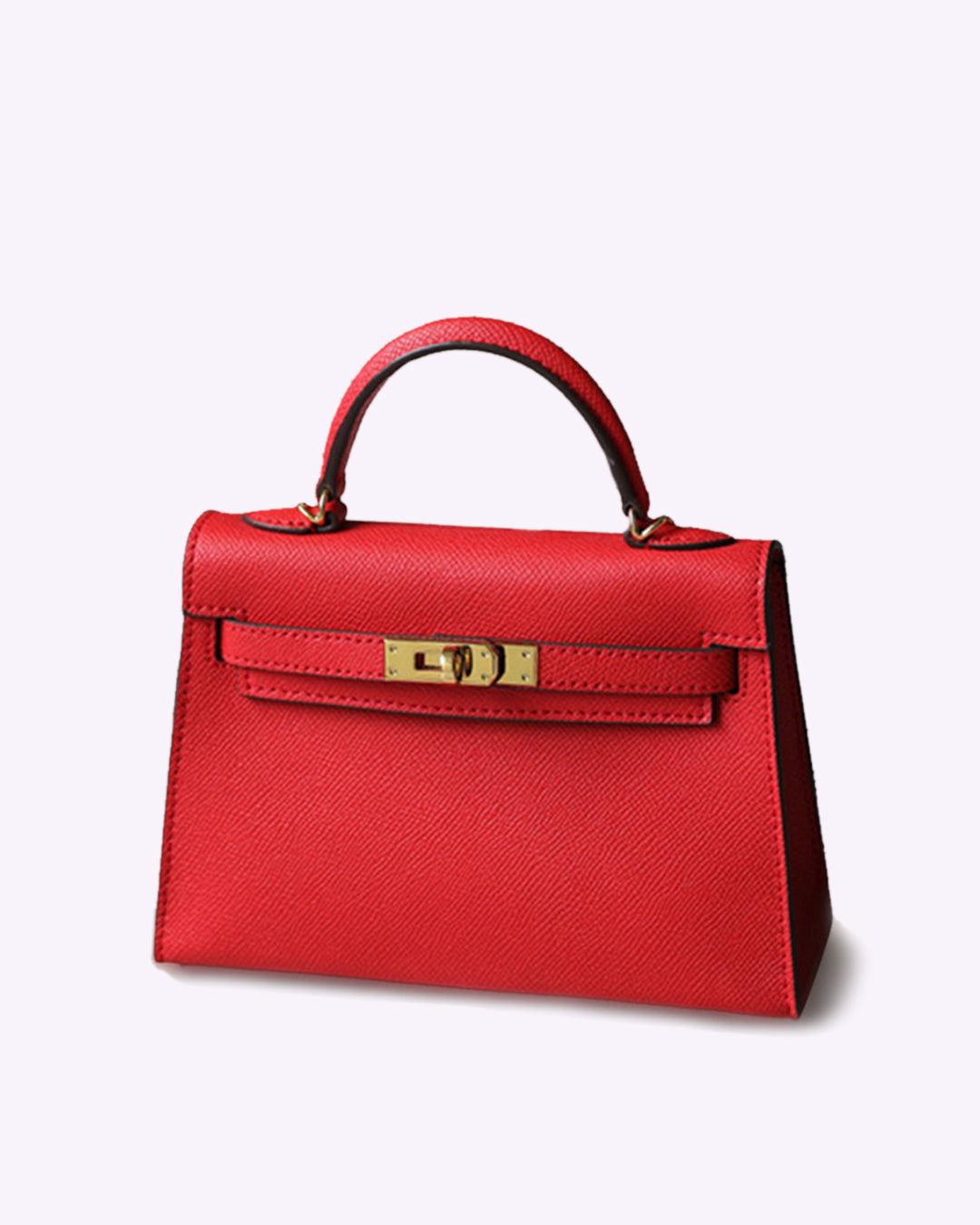 Karina | Petite Top-Handle Leather Handbag-Handbags-Urban Devyne-Red-Urban Devyne