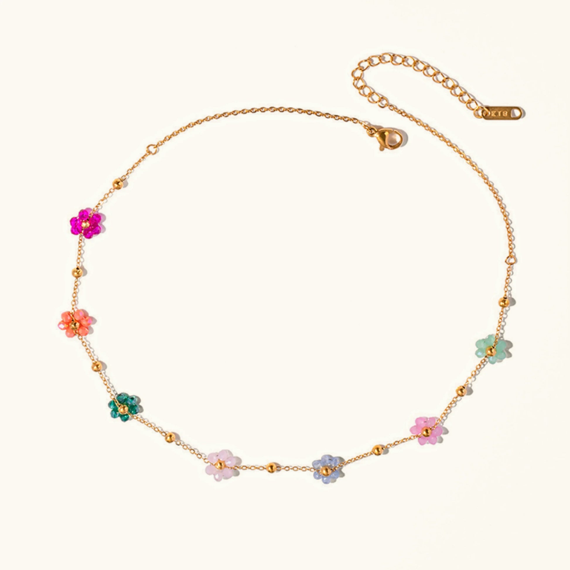 Floral Gold Necklace with Marilyn Design
