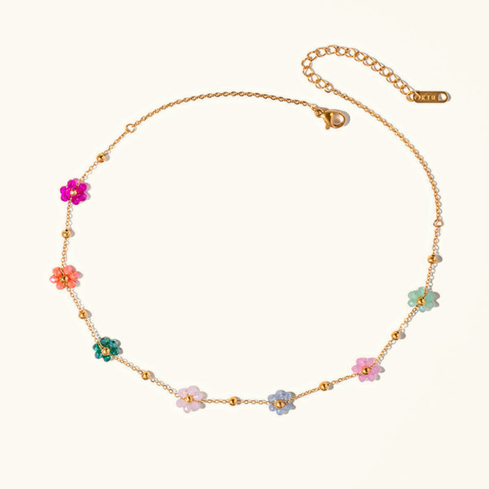 Floral Gold Necklace with Marilyn Design