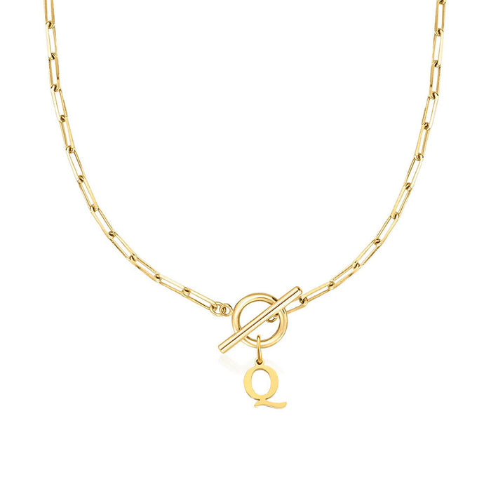 Emily Letter Initial Circle Lock Clasp Necklace