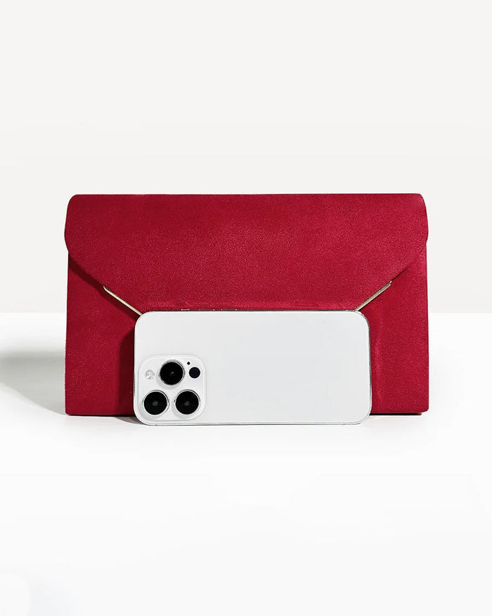 Winnie Suede Velvet Envelope Clutch
