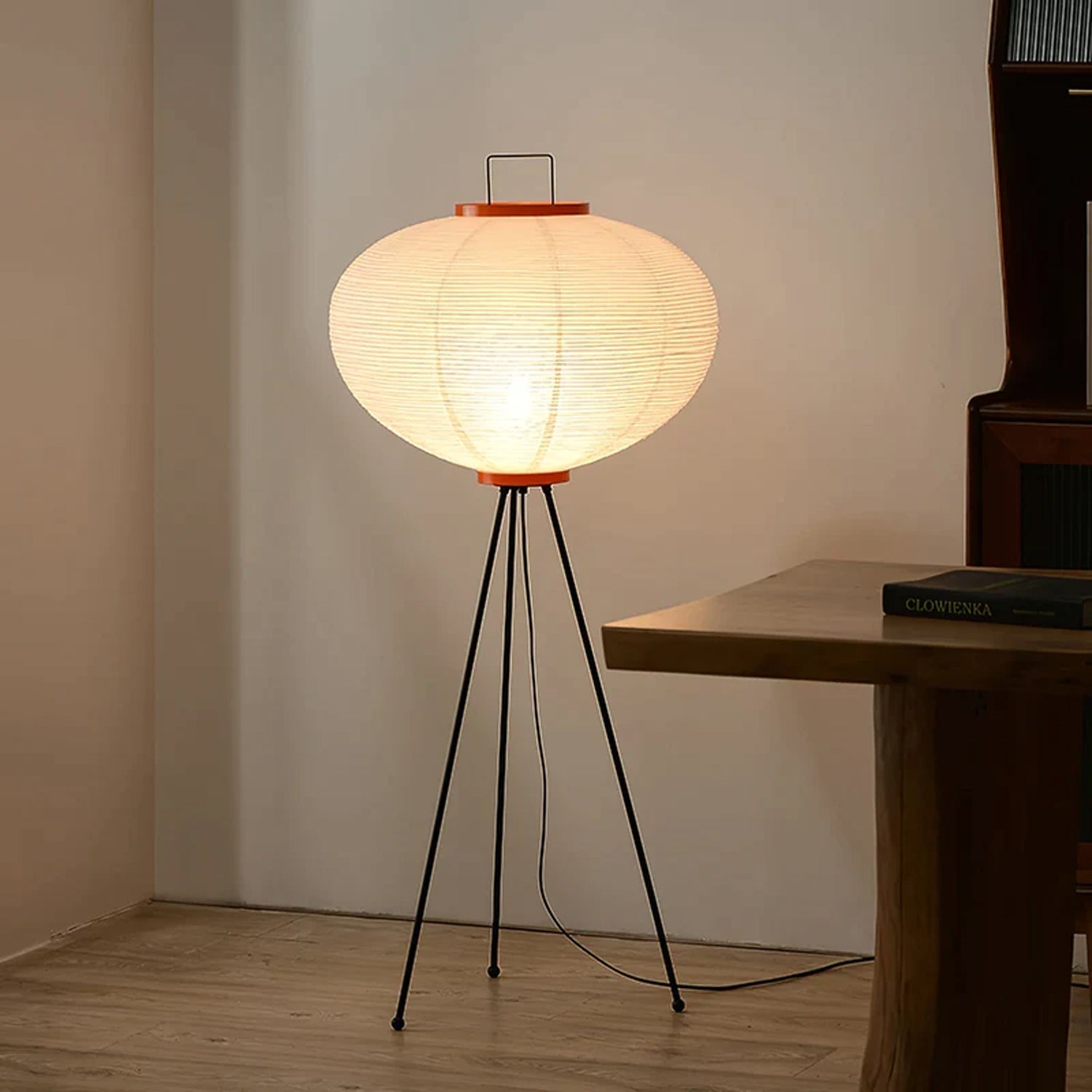 Elegant Rice Paper Floor Lamp Inspired by Japanese Design