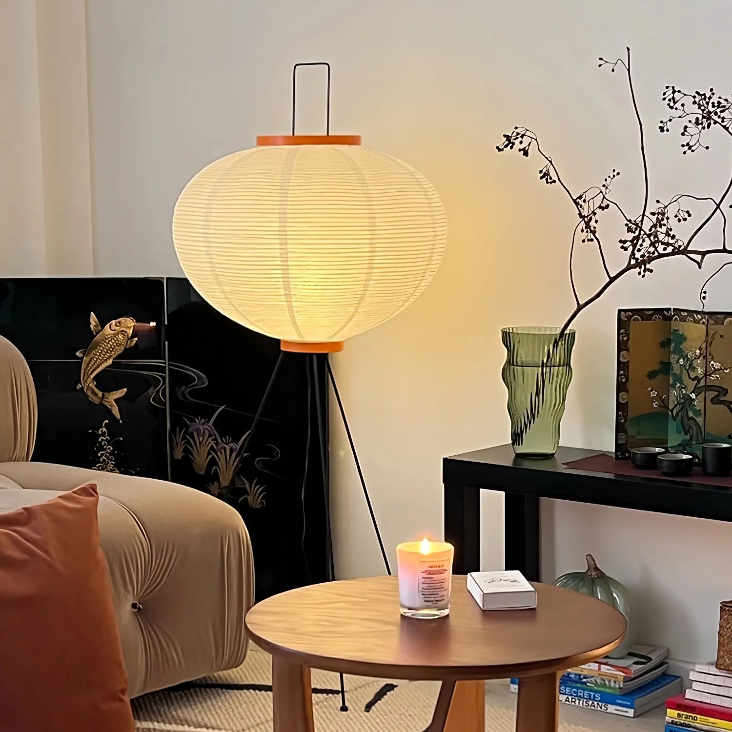 Elegant Rice Paper Floor Lamp Inspired by Japanese Design