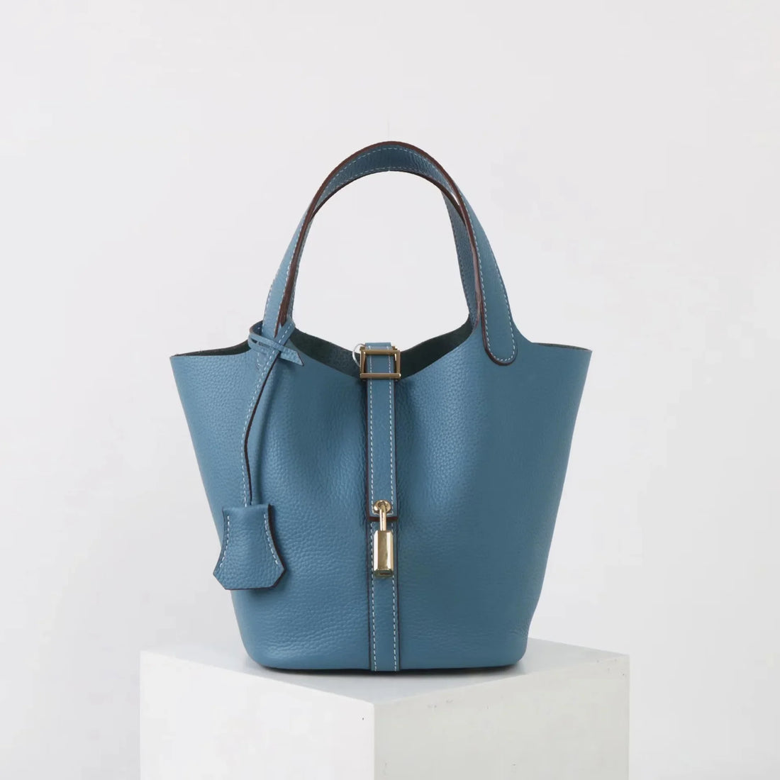 Celia | Leather Bucket Bag-Handbag-Urban Devyne-Blue-Urban Devyne