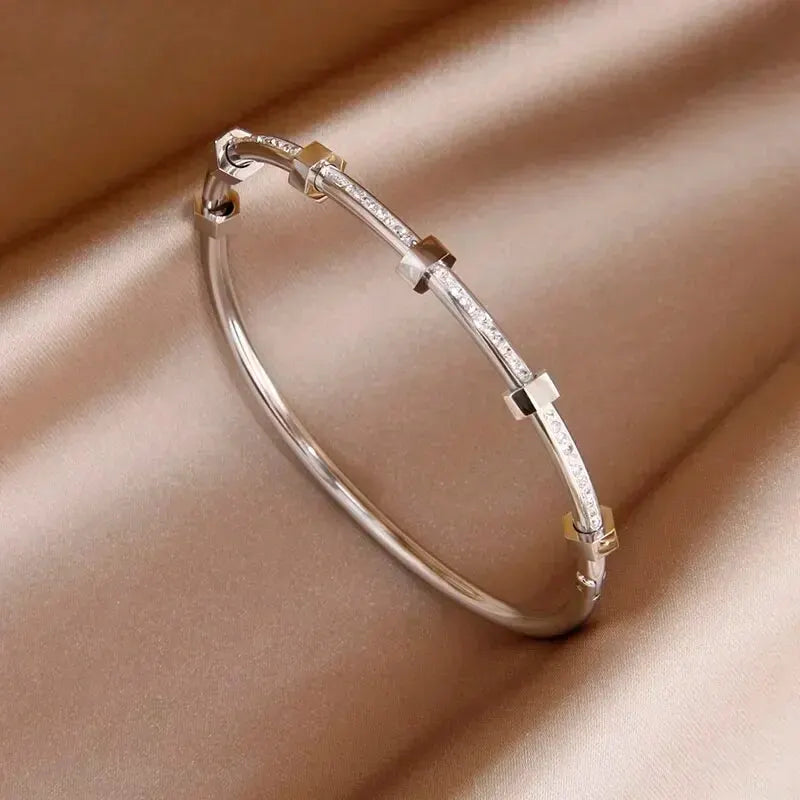Cora Diamond Hex Bangle Bracelet