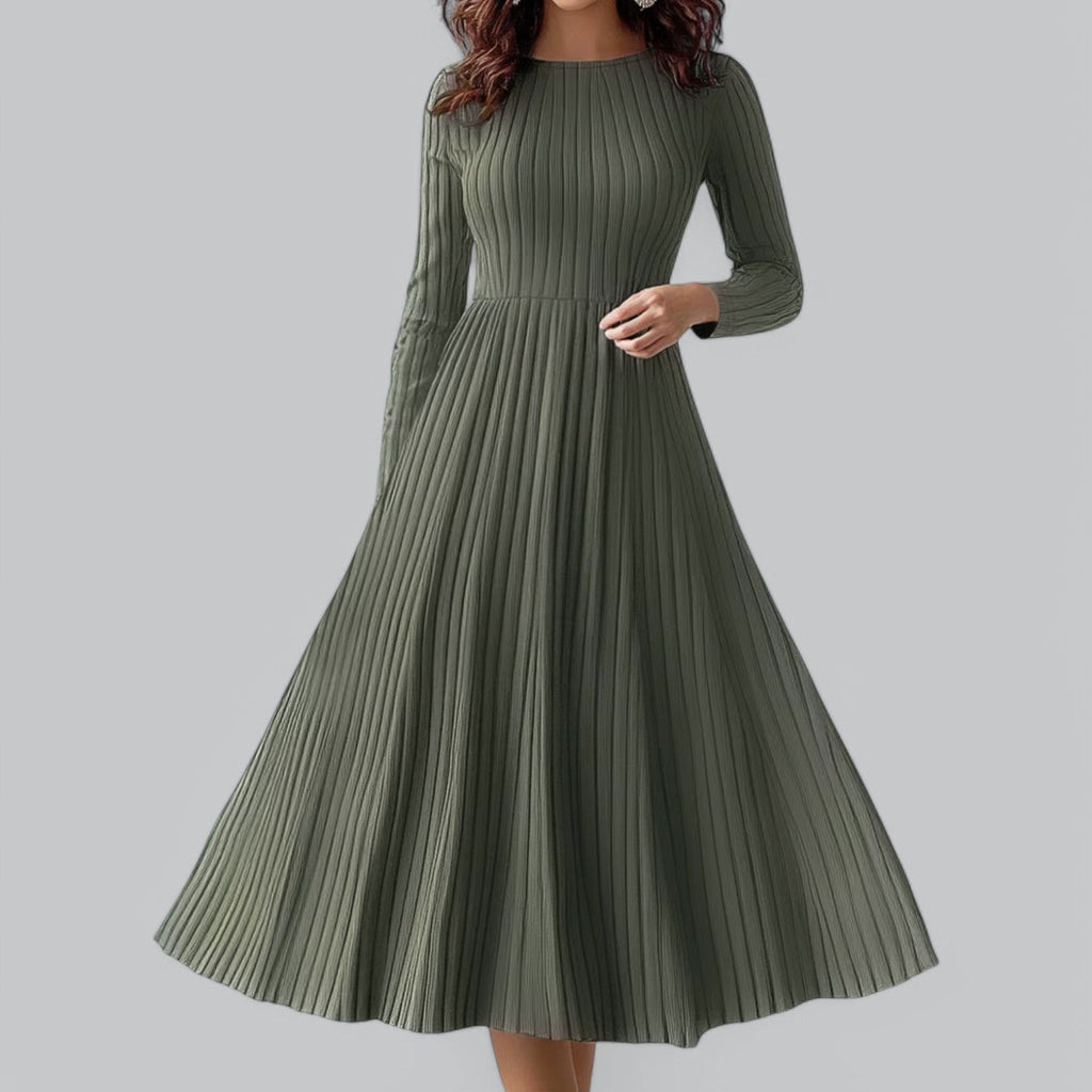 Muse | High-Waisted Pleated Maxi Dress