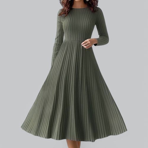 Muse | High-Waisted Pleated Maxi Dress