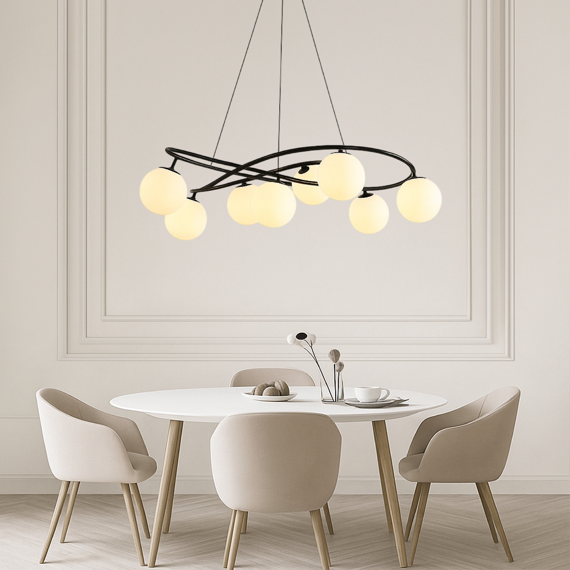 Modern Scandinavian Retro Chandeliers in Black